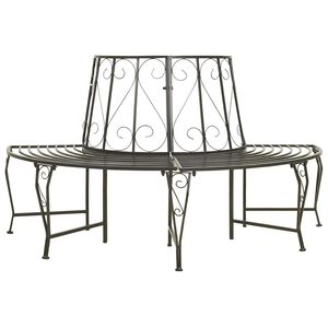 vidaXL Puutarhan puolipy&ouml;re&auml; puunymp&auml;ryspenkki 160 cm ter&auml;s