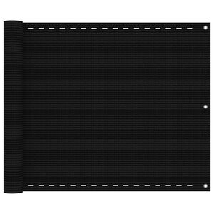 vidaXL Parvekkeen suoja musta 75x300 cm HDPE