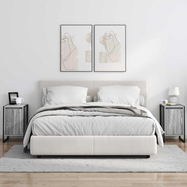 vidaXL Y&ouml;p&ouml;yt&auml; Harmaa Sonoma 39,5 x 30 x 50 cm Tekninen puu