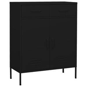 vidaXL Varastokaappi musta 80x35x101,5 cm ter&auml;s