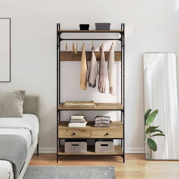 vidaXL Vaatekaappi artesaani tammi 89 x 39 x 184.5 cm Tekninen puu