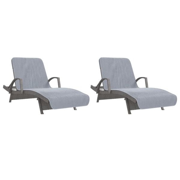 vidaXL Rantapyyhkeet 2 kpl harmaa 75x200 cm kangas 400 GSM