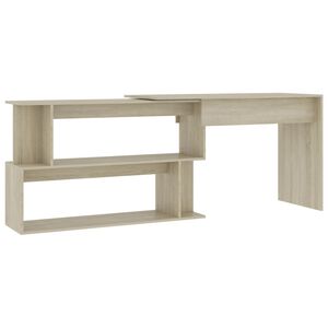 vidaXL Kulmap&ouml;yt&auml; Sonoma-tammi 200x50x76 cm tekninen puu