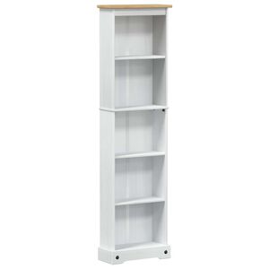 vidaXL Kirjahylly 46 x 20 x 170 cm Massiivinen m&auml;nty Valkoinen