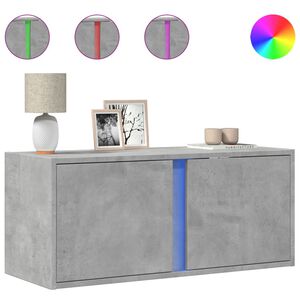 vidaXL TV-sein&auml;kaappi LED-valoilla betoninharmaa 80x31x35 cm