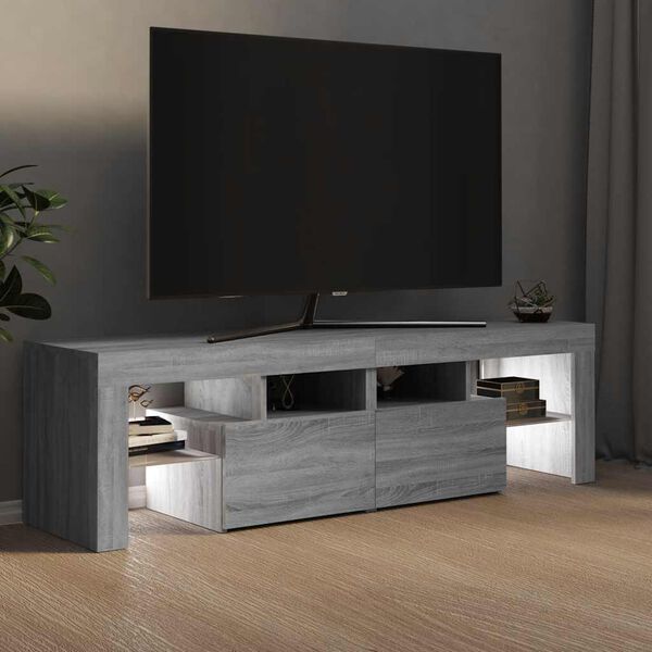 vidaXL TV-taso LED-valoilla harmaa Sonoma 140x36,5x40 cm