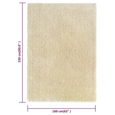 vidaXL Korkeanukkainen Shaggy matto beige 160x230 cm 50 mm