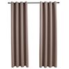 vidaXL Pimennysverhot metallirenkailla 2 kpl ruskeanharmaa 140x175 cm