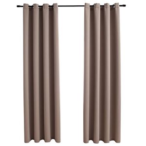 vidaXL Pimennysverhot metallirenkailla 2 kpl ruskeanharmaa 140x175 cm