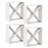 vidaXL Viinipukki 4 pcs Valkoinen 62 x 25 x 62 cm Massiivinen m&auml;nty