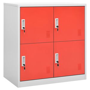 vidaXL Pukukaappi vaaleanharmaa ja punainen 90x45x92,5 cm ter&auml;s