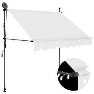 vidaXL Sis&auml;&auml;nkelattava markiisi LED-valoilla 100 cm kerma