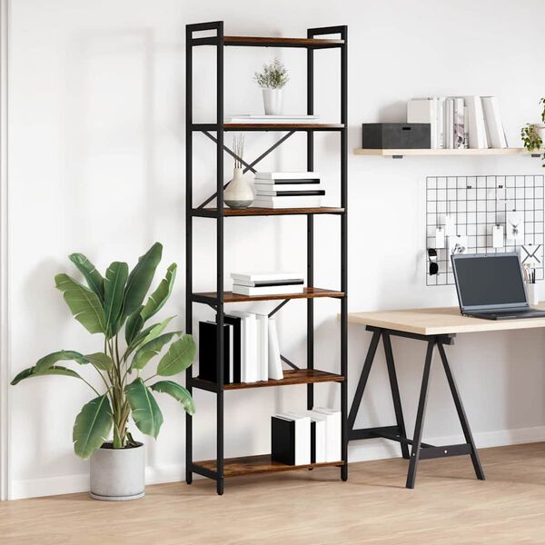 vidaXL Kirjahylly Savup&auml;hkin&auml; 40 x 30 x 85 cm Tekninen puu