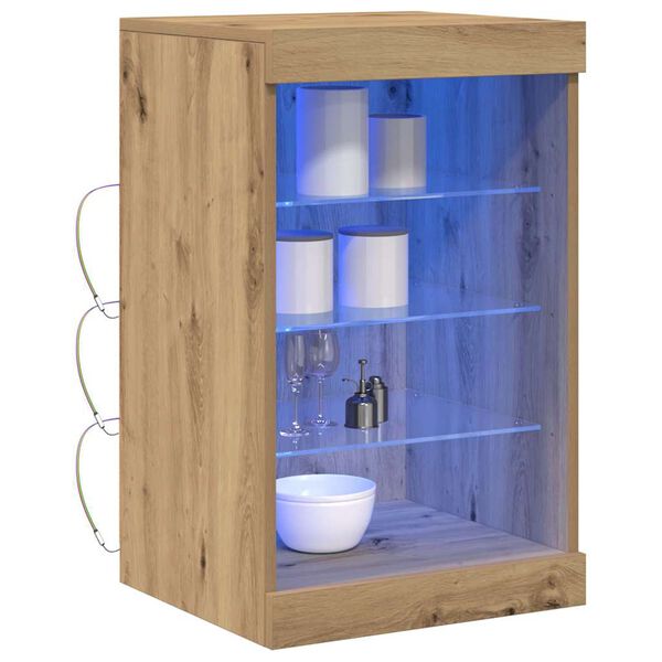 vidaXL LED-p&ouml;yt&auml;taso Artisan tammi 41 x 37 x 67 cm Tekninen puu