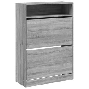 vidaXL Kenk&auml;kaappi 2 k&auml;&auml;nt&ouml;laatikolla harmaa Sonoma 80x34x116 cm