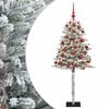 vidaXL Muovinen joulukuusi koristeilla 120 cm 150 LEDi&auml;