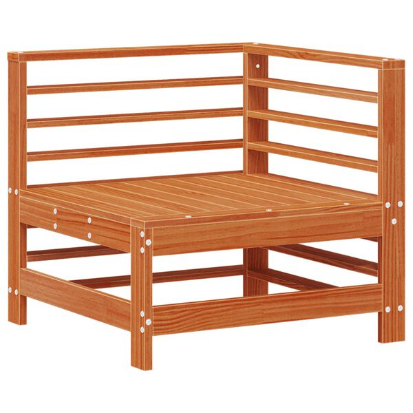 vidaXL Pihan oleskeluryhm&auml; 7 pcs Vahans&auml;vyinen Ruskea Massiivim&auml;nty