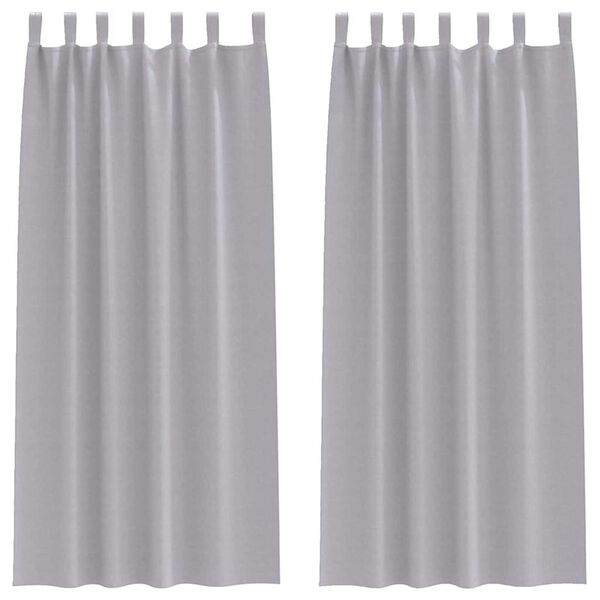 vidaXL Piment&auml;v&auml; verho renkailla 2 pcs Metalli harmaa 260 x 140 cm