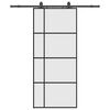vidaXL Liukuovi asennustarvikkeilla musta 90x205 cm ESG lasi
