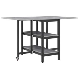 vidaXL Ruokailup&ouml;yt&auml; 122 x 80 x 76,5 cm Tekninen puu Harmaa Sonoma
