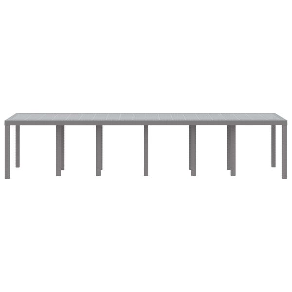 vidaXL Puutarhan ruokapöytä Vaaleanharmaa 350 x 100 x 73 cm