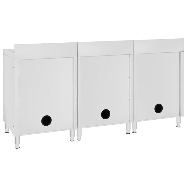 vidaXL Kaupalliset tiskiallaskaapit 3 kpl ruostumaton ter&auml;s