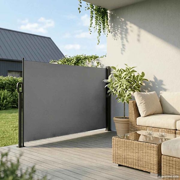 vidaXL Sis&auml;&auml;nvedett&auml;v&auml; sivumarkiisi antrasiitti 160x500 cm