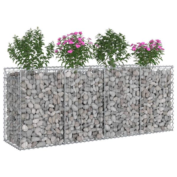 vidaXL Gabion Kohotettu Peti 2 pcs Hopea 200 x 50 x 80 cm