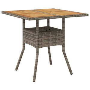 vidaXL Puutarhap&ouml;yt&auml; akasiapuu ja polyrottinki harmaa 80x80x75 cm