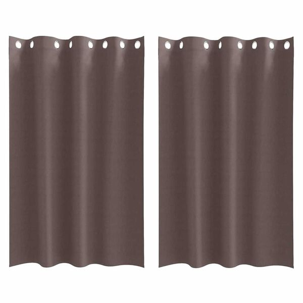 vidaXL Piment&auml;v&auml; verho renkailla 2 pcs Tumma ruskea 175 x 140 cm