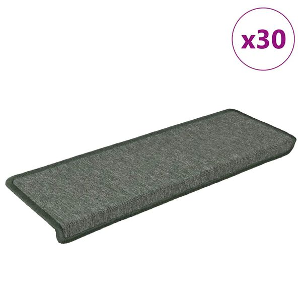 vidaXL Porrasmatot 30 kpl 65x21x4 cm tummanvihre&auml; suorakaiteen muotoinen reuna