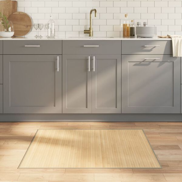 vidaXL Matto suorakaide vaalea luonnollinen 80x100 cm bambu