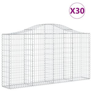 vidaXL Kaarevat kivikorit 30 kpl 200x30x100/120 cm galvanoitu rauta