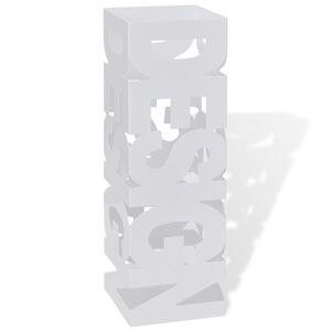 Valkoinen Neli&ouml; Sateenvarjoteline Ter&auml;s 48,5cm