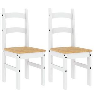 vidaXL Ruokatuolit 2 kpl valkoinen 40x46x99 cm t&auml;ysi m&auml;nty