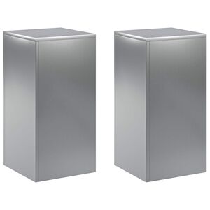 vidaXL Kasviteline 2 pcs Hopea 30 x 30 x 60 cm Ruostumaton ter&auml;s