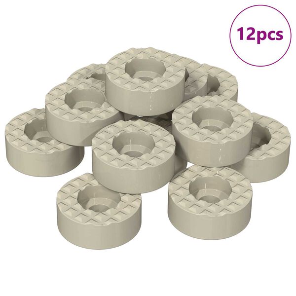 vidaXL Tuolinjalan lattiasuojat 12 pcs L&auml;pin&auml;kyv&auml; &Oslash; 15 x 16 mm