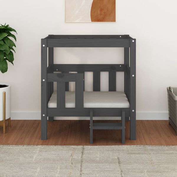 vidaXL Koiransänky harmaa 65,5x50,5x70 cm täysi mänty