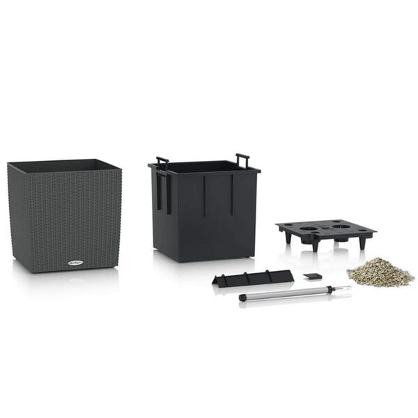 LECHUZA Kukkalaatikko CUBE Cottage 50 ALL-IN-ONE graniitti