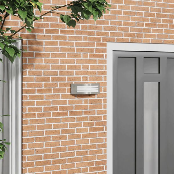 vidaXL Ulkoisen seinävalon Hopea 32 x 10 x 10 cm Ruostumaton teräs