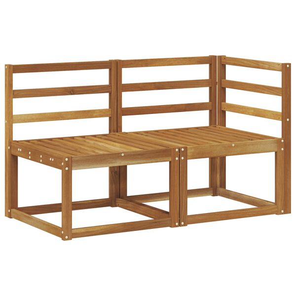 vidaXL Ulkomoduulisohva 2 Kappale Luonnollinen Tihe&auml; akasiapuu