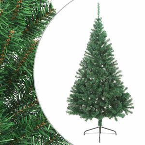 vidaXL Tekojoulukuusen puolikas jalustalla vihre&auml; 210 cm PVC