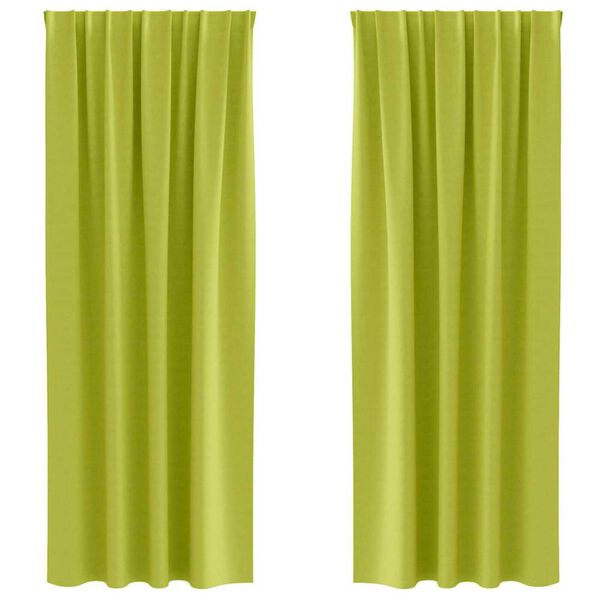 vidaXL Piment&auml;v&auml; verho renkailla 2 pcs Vihre&auml; 245 x 140 cm Polyesteri