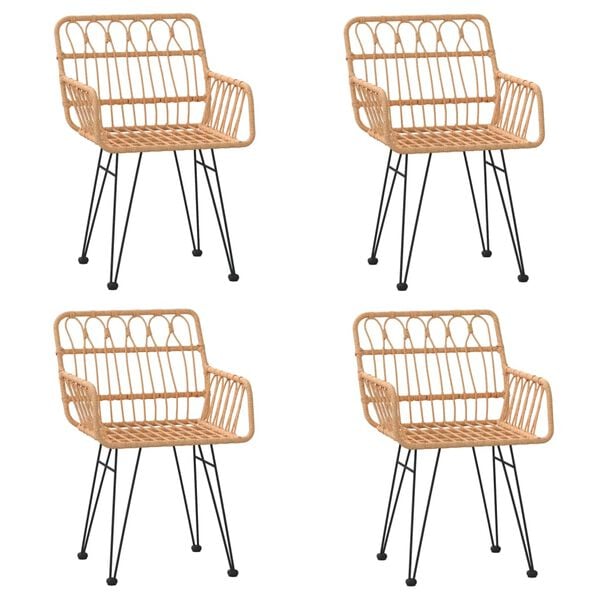 vidaXL 5-osainen Ulkoruokailuryhmä polyrottinki