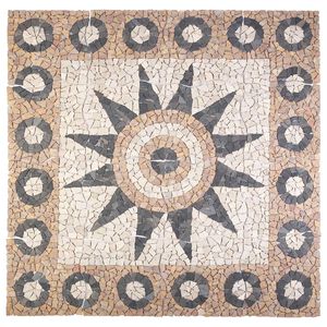vidaXL Mosaiikkilaatat kukkakuviolla Moniv&auml;rinen 120 x 120 cm Marmori