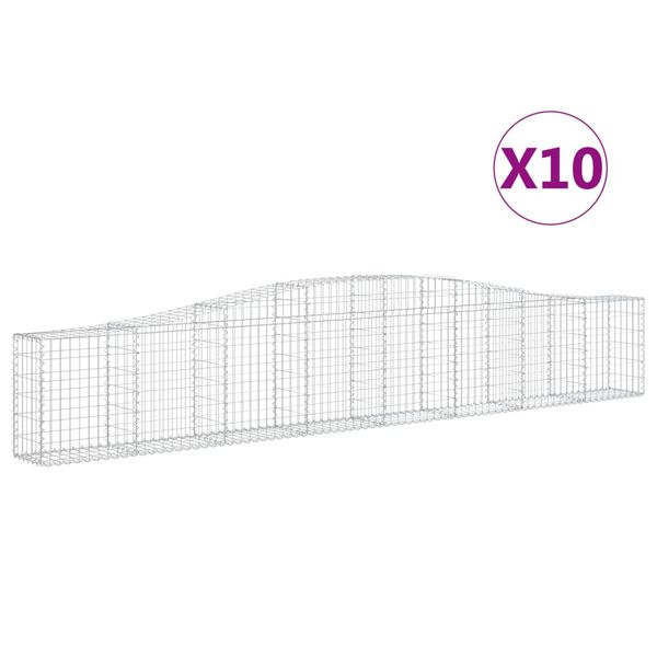 vidaXL Kaarevat kivikorit 10 kpl 400x30x60/80 cm galvanoitu rauta