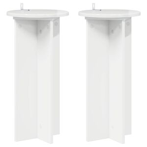 vidaXL Kasviteline 2 pcs Korkeakiiltoinen valkoinen Tekninen puu