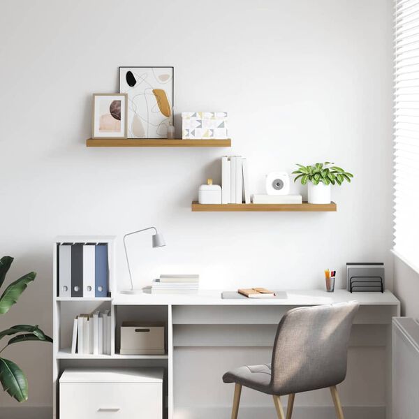 vidaXL Sein&auml;hylly 2 pcs Ruskea 80 x 23,5 x 4 cm Tekninen puu