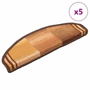 vidaXL Itsekiinnittyv&auml;t porrasmatot 5 kpl 65x21x4 cm ruskea