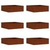 vidaXL Nurmireunus 6 kpl 40 x 40 x 13 cm Ruosteinen